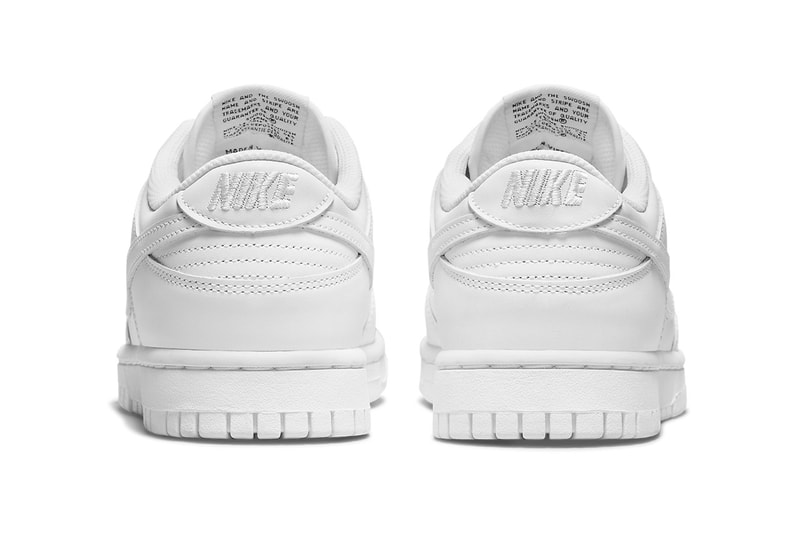 Nike Dunk Low 最新配色「Triple White」官方圖輯公佈