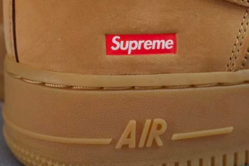 Supreme x Nike Air Force 1 最新配色「Wheat」率先曝光