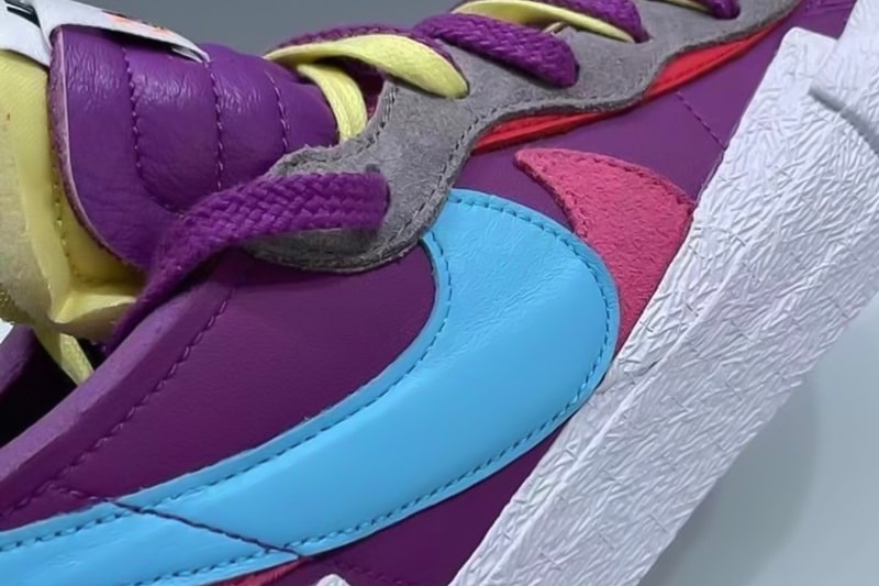 KAWS x sacai x Nike Blazer Low 三方聯乘鞋款最新紫色款式曝光