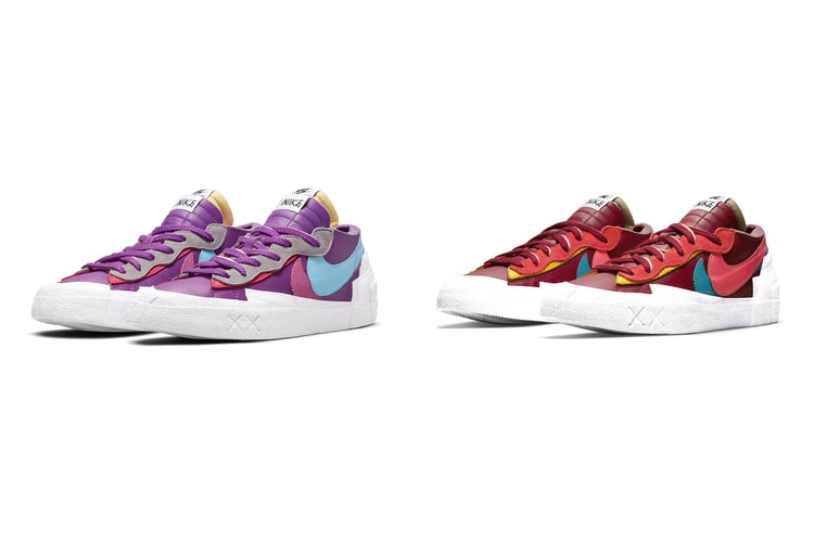 KAWS x sacai x Nike Blazer Low「Purple Dusk」、「Team Red」官方圖輯公佈