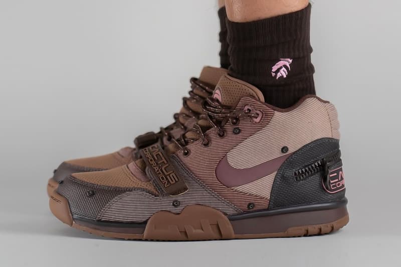 率先上腳 Travis Scott x Nike Air Trainer 1 最新聯名配色「Wheat」