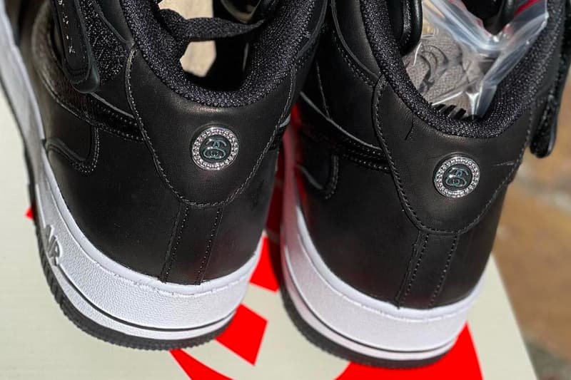 近賞 Stüssy x Nike Air Force 1 Mid「Black」全新聯乘鞋款