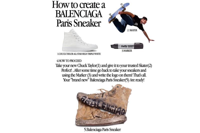 如何自製 Balenciaga 要價 $1,850 美元的破舊風格鞋款「Paris Sneaker」