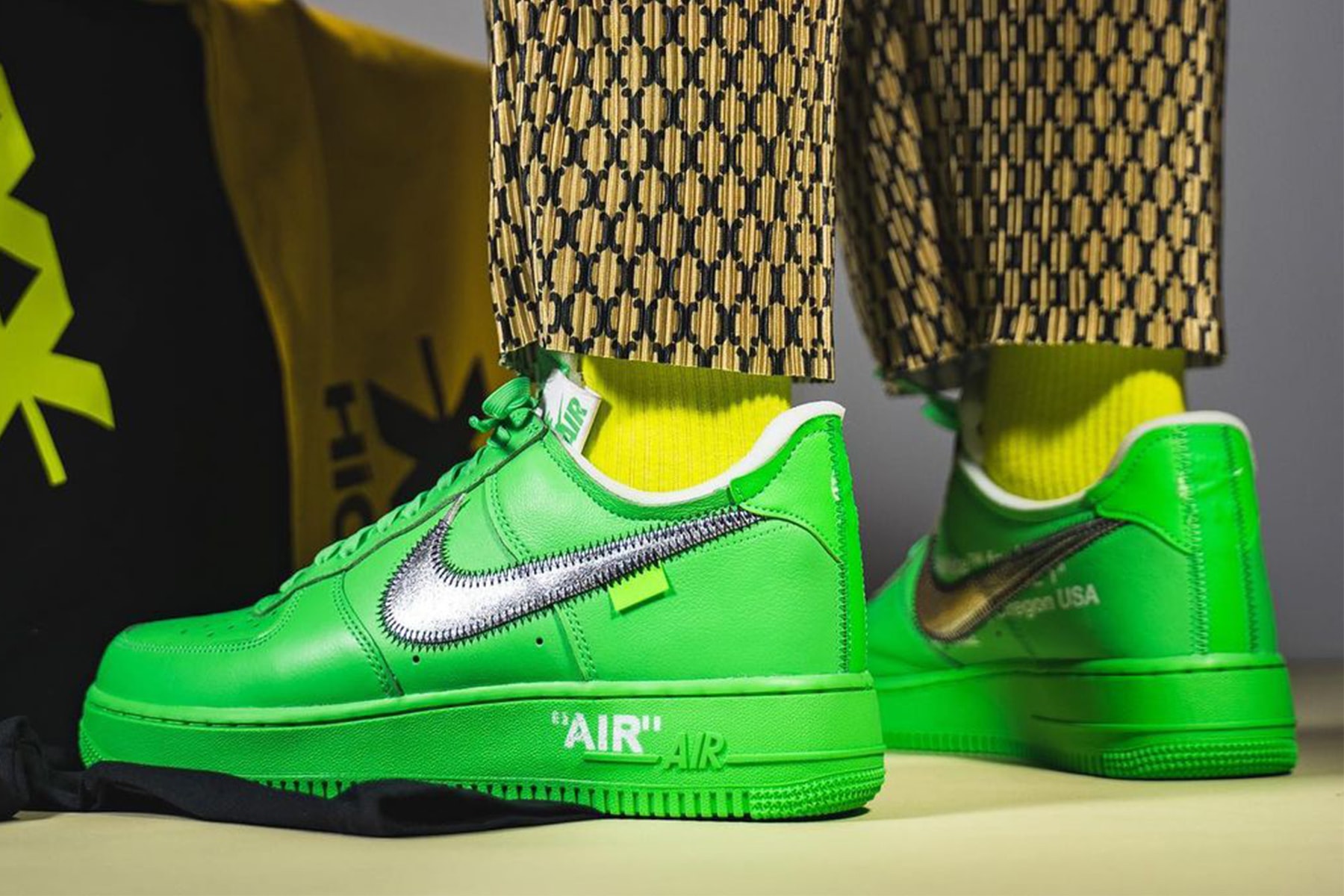 近賞 Off-White™ x Nike Air Force 1 即將發售配色「Light Green Spark」細節圖輯
