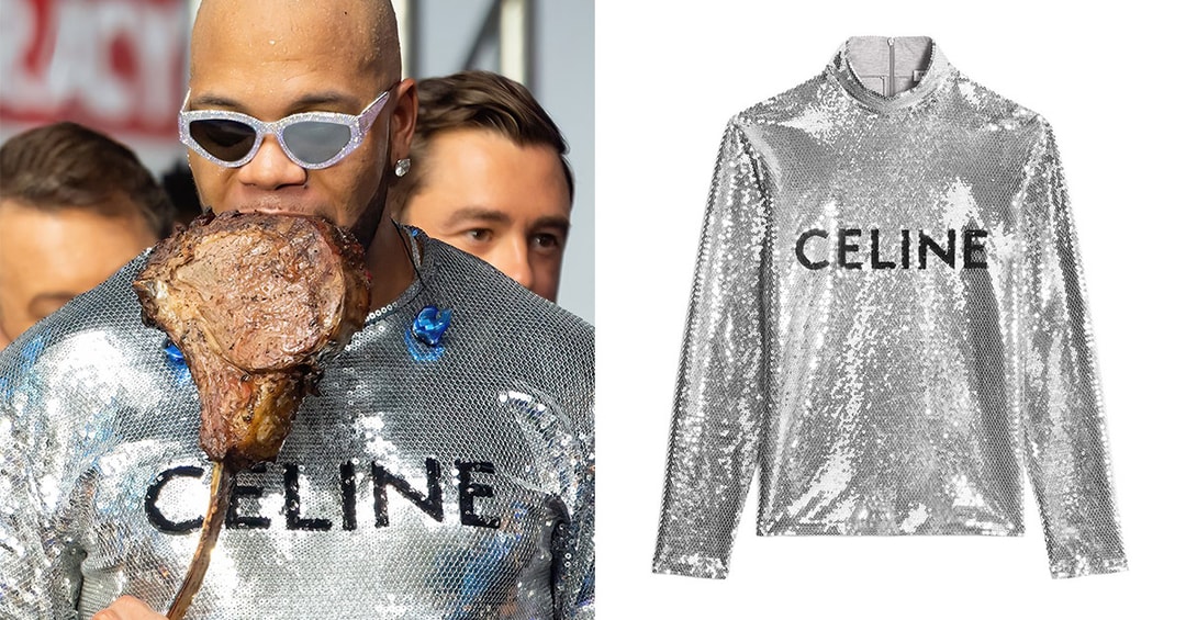 Flo Rida 著用CELINE HOMME 要價$2,000 美元亮片上衣大啖戰斧牛排