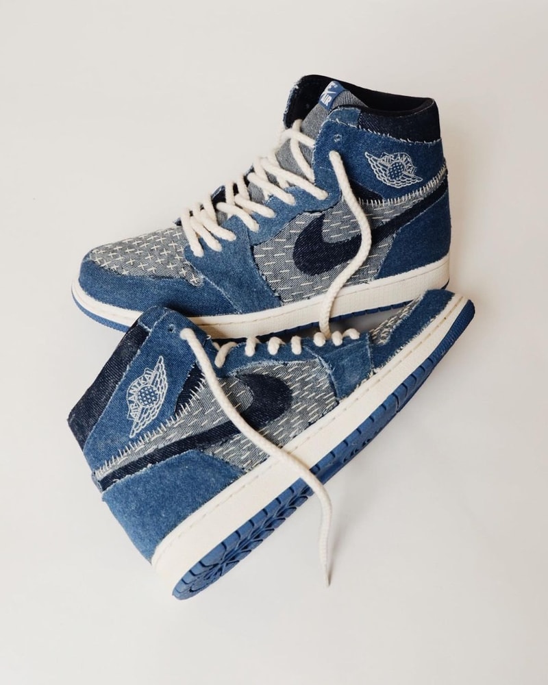 率先近賞日式傳統襤褸 Air Jordan 1 刺子繡定製鞋款