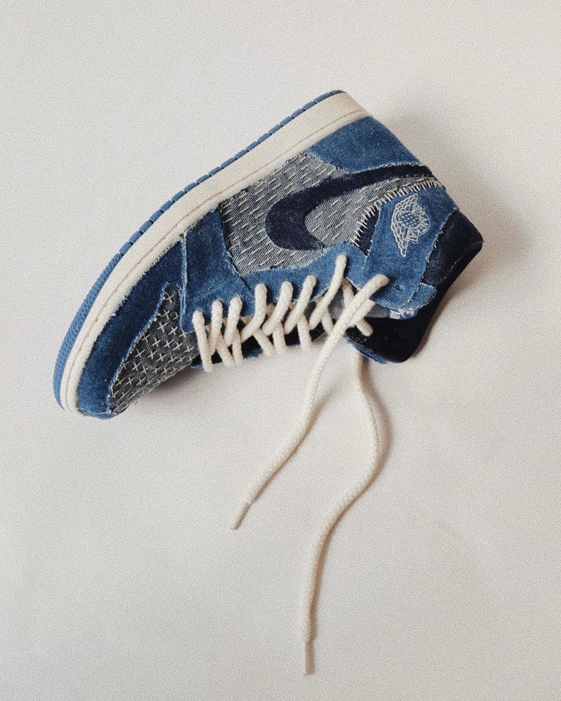 率先近賞日式傳統襤褸 Air Jordan 1 刺子繡定製鞋款