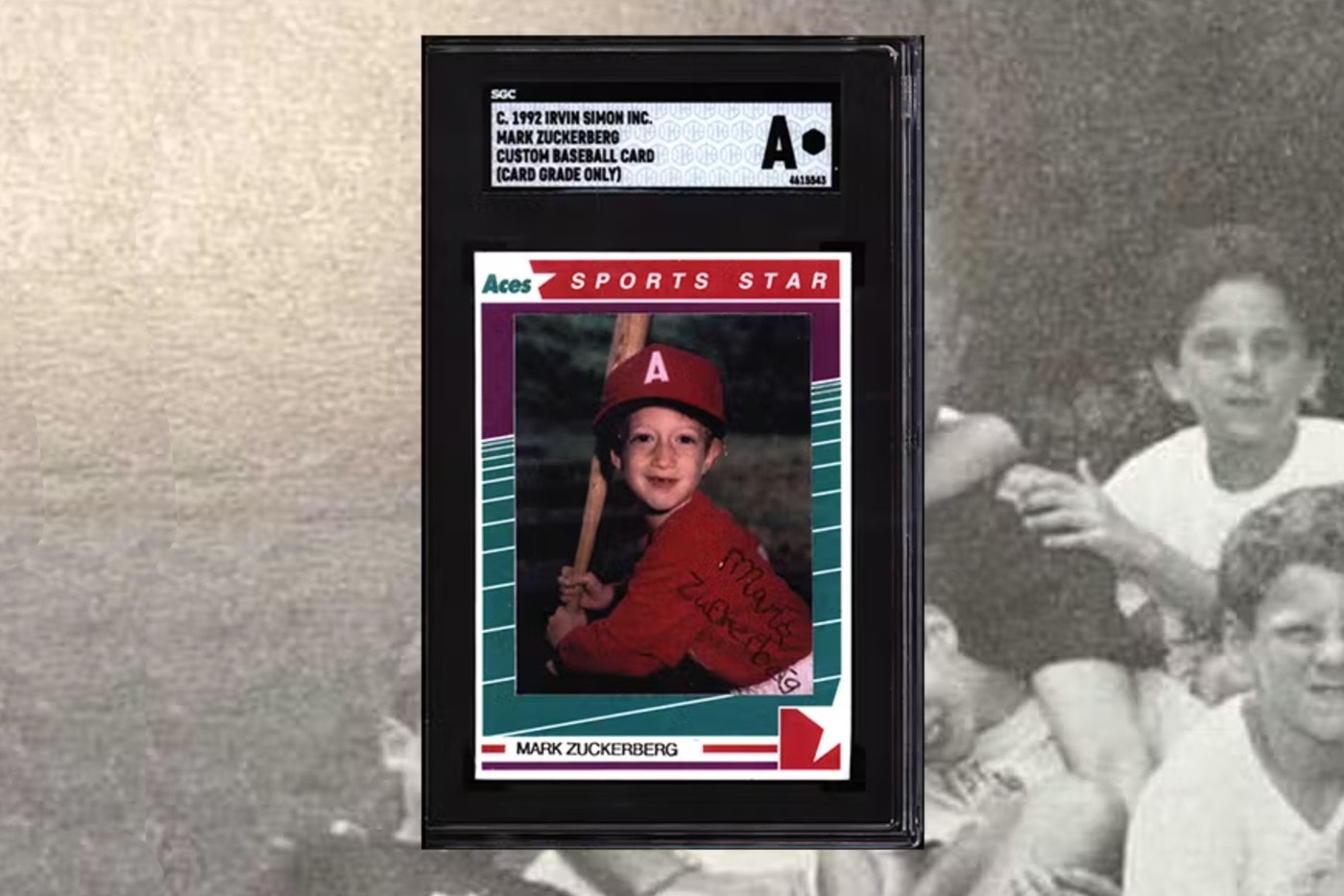 曾經的棒球夢？Mark Zuckerberg 童年特製棒球卡將公開拍賣