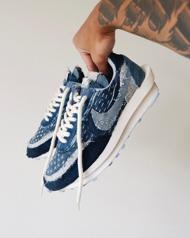率先近賞 sacai x Nike LDWaffle「Boro」刺子繡定製鞋款