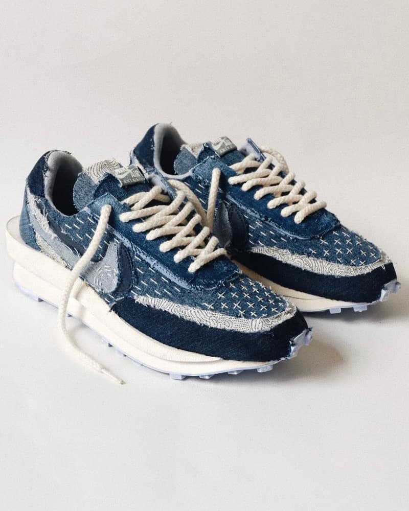 率先近賞 sacai x Nike LDWaffle「Boro」刺子繡定製鞋款