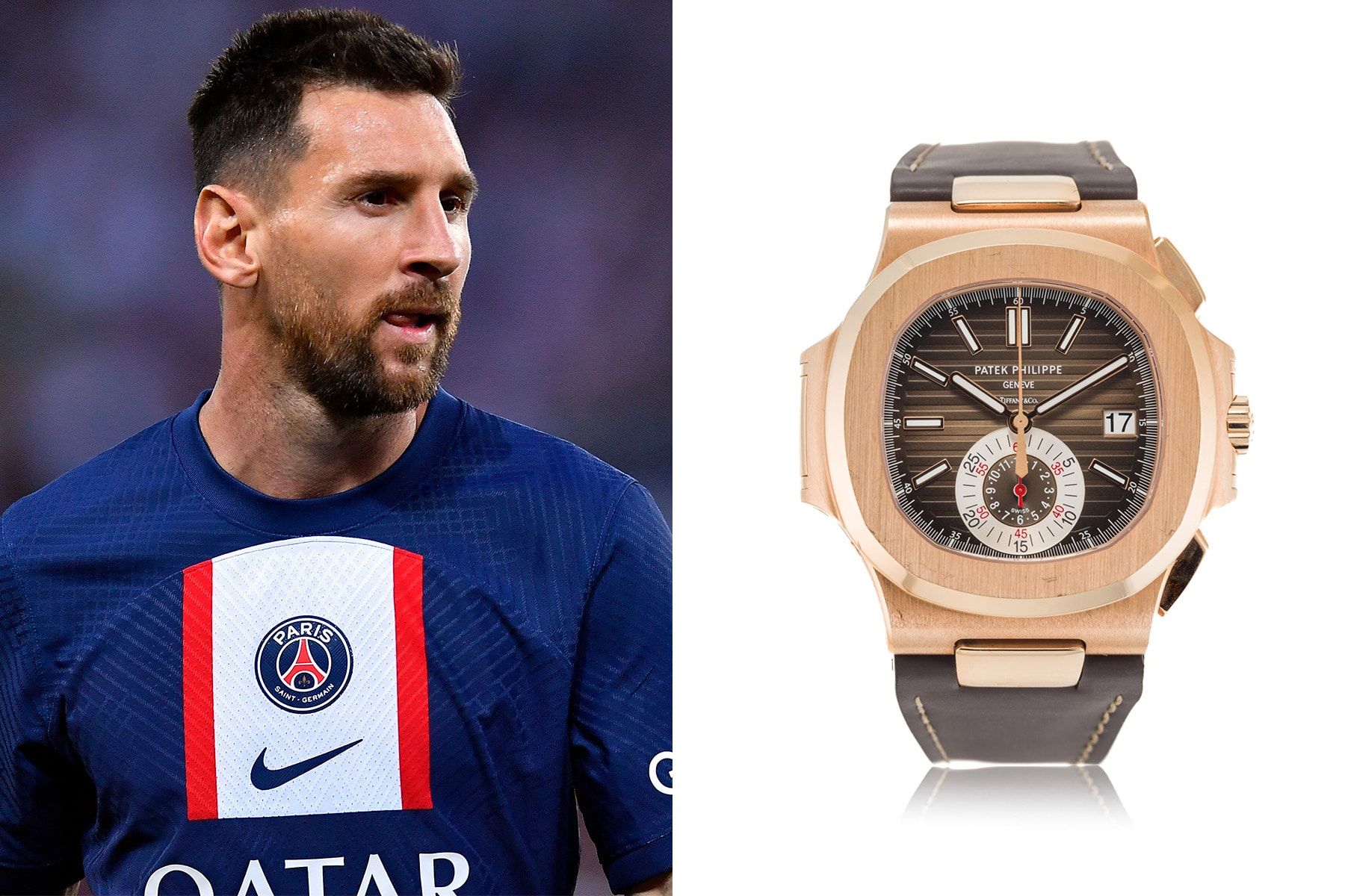 Lionel Messi 配戴 Patek Philippe Nautilus 5980R 豪華錶款