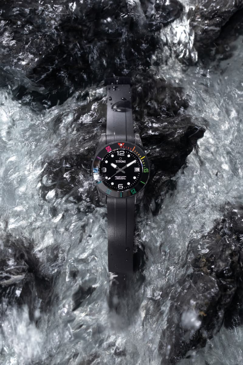 極輕巧而高強度,TITONI 全新 Seascoper 600 CarbonTech 潛水腕表