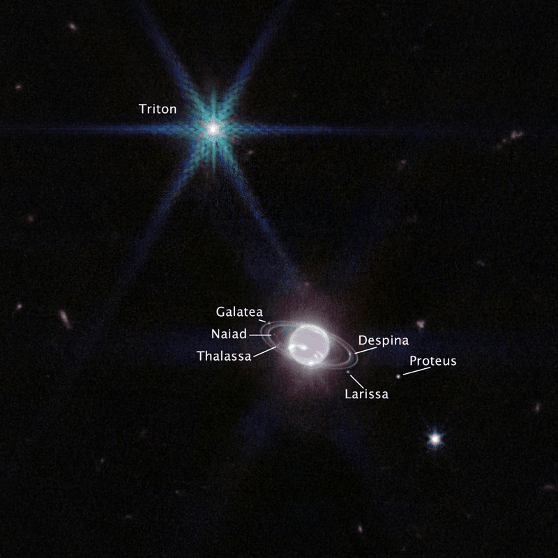 NASA 公開詹姆斯韋伯太空望遠鏡拍攝「海王星」圖像
