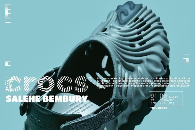 Salehe Bembury x Crocs Pollex Clog 最新配色「Tide」發售情報公開