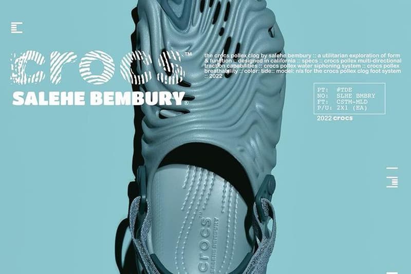 Salehe Bembury x Crocs Pollex Clog 最新配色「Tide」發售情報公開