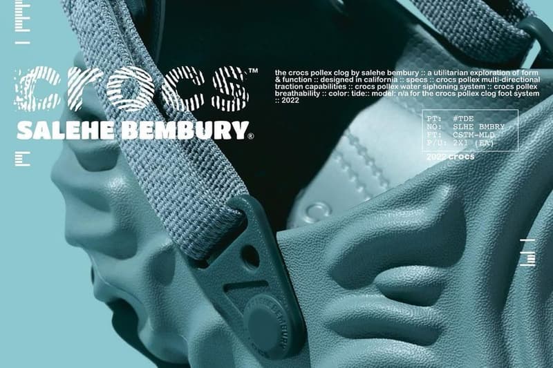 Salehe Bembury x Crocs Pollex Clog 最新配色「Tide」發售情報公開