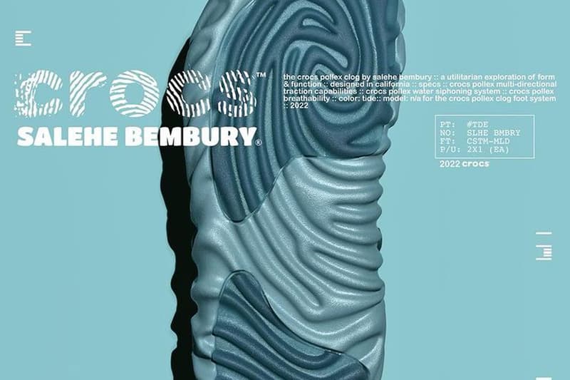 Salehe Bembury x Crocs Pollex Clog 最新配色「Tide」發售情報公開