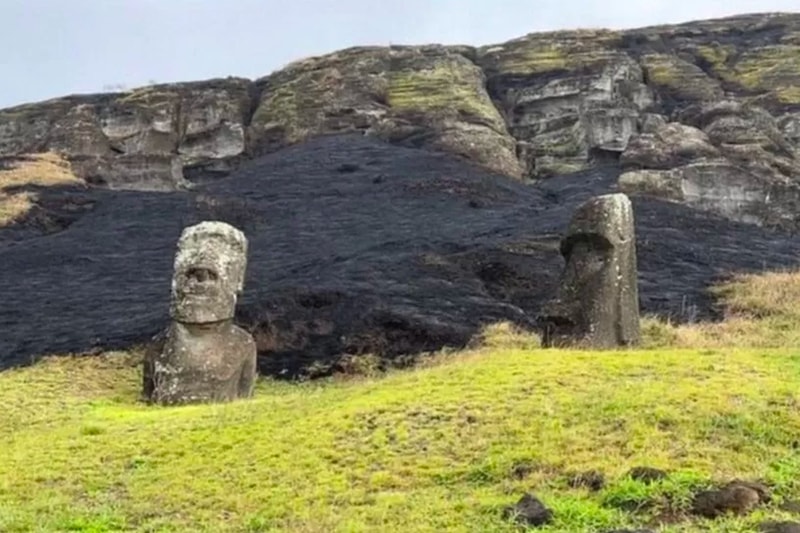 復活節島 Moai 摩艾像疑遭不明人士縱火焚毀