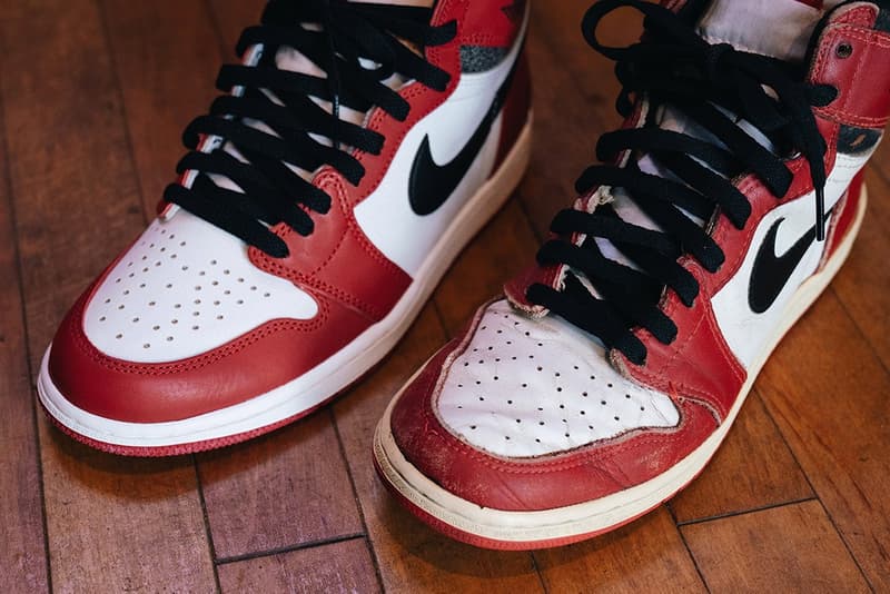 實際比對 1985 Air Jordan 1「Chicago」與 2022 Air Jordan 1「Lost & Found」