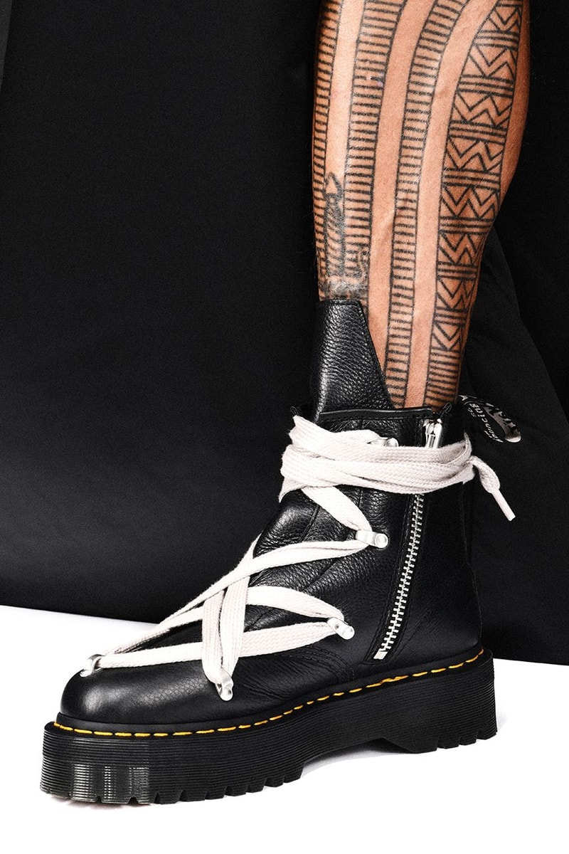 Rick Owens x Dr. Martens 1460、1918 聯乘靴款「Black Lunar」配色正式登場