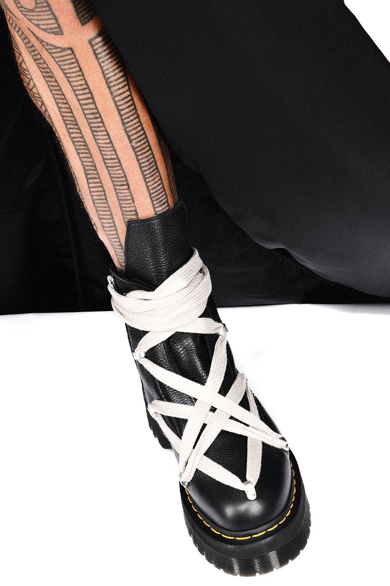 Rick Owens x Dr. Martens 1460、1918 聯乘靴款「Black Lunar」配色正式登場