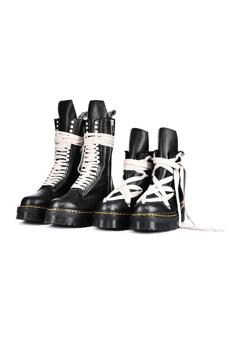 Rick Owens x Dr. Martens 1460、1918 聯乘靴款「Black Lunar」配色正式登場