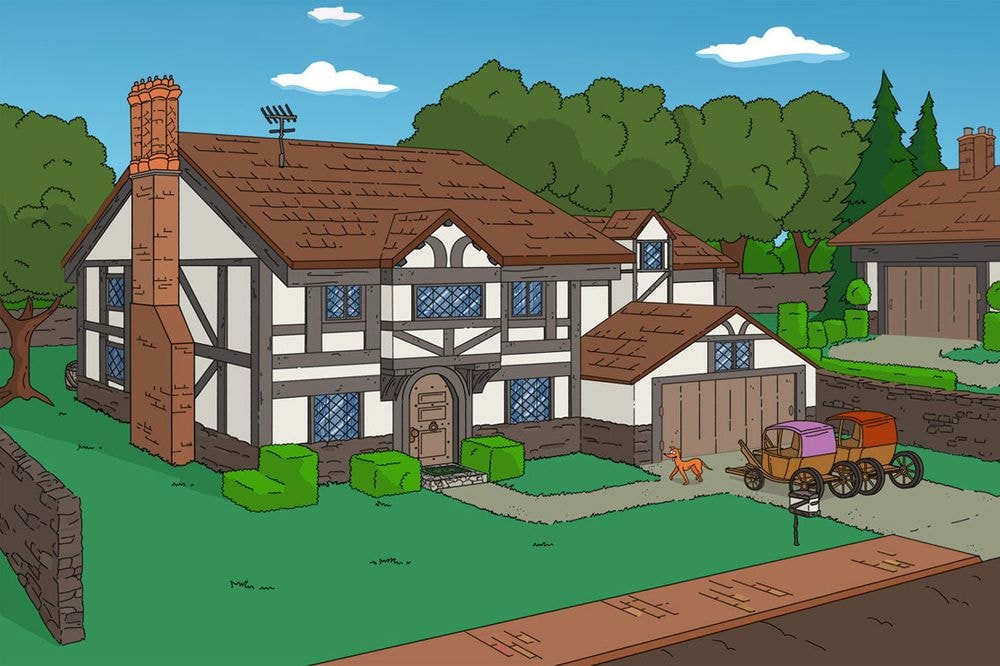 HouseholdQuotes 重新設計《辛普森家庭》經典房屋介紹 8 種英式建築風格
