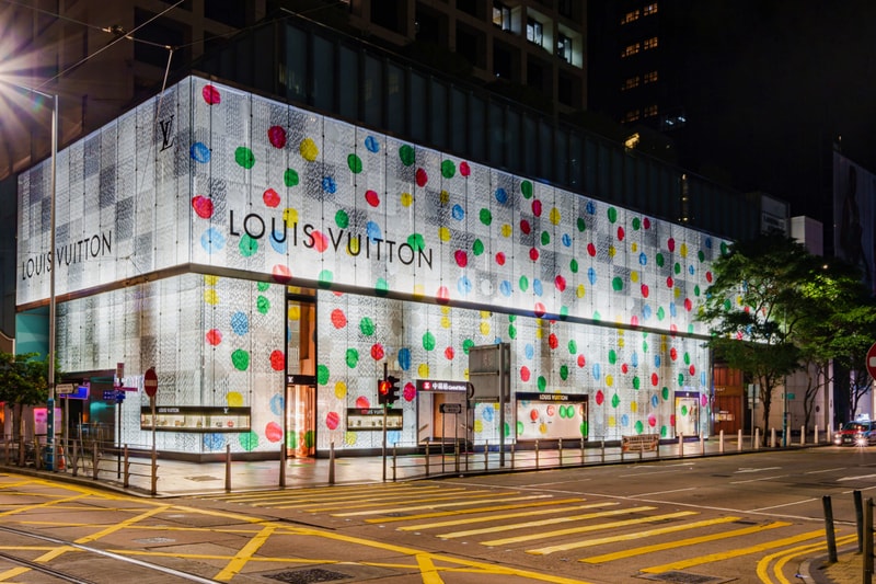 香港 Louis Vuitton 實體店換上草間彌生聯乘主題佈置