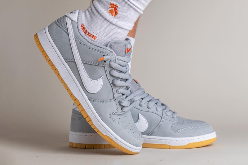 率先上腳近賞 Nike SB Dunk Low Orange Label 最新配色「Grey Gum」
