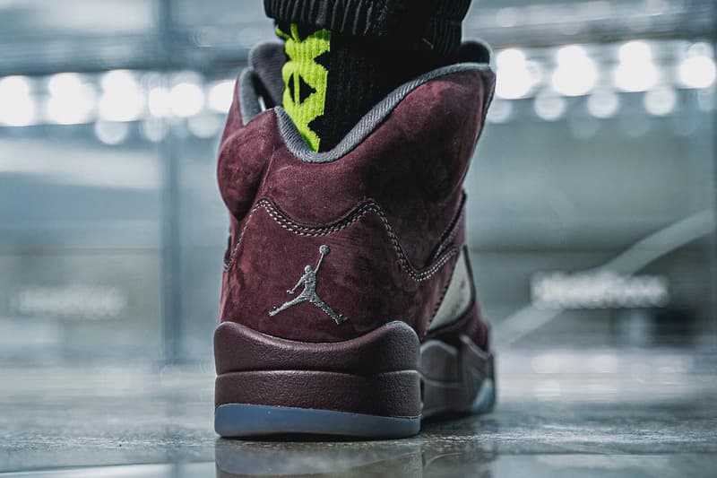 率先上腳 Air Jordan 5 最新復刻配色「Burgundy」