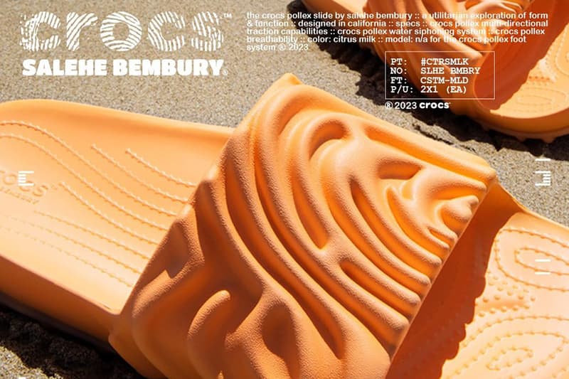 Salehe Bembury x Crocs Pollex Slides「Citrus Milk」聯名拖鞋發售情報公開