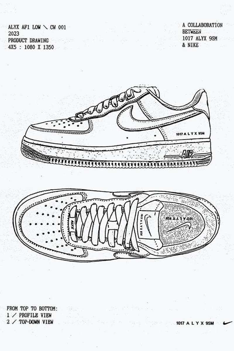 1017 ALYX 9SM x Nike Air Force 1 最新聯名鞋款即將登場