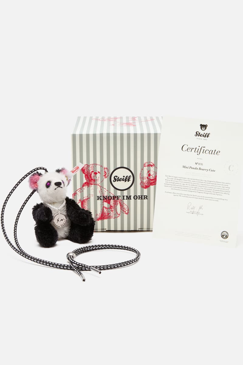 fragment design x Alaia x Steiff 三方聯名全新掛飾「Mini Panda Bearry Cute」正式登場