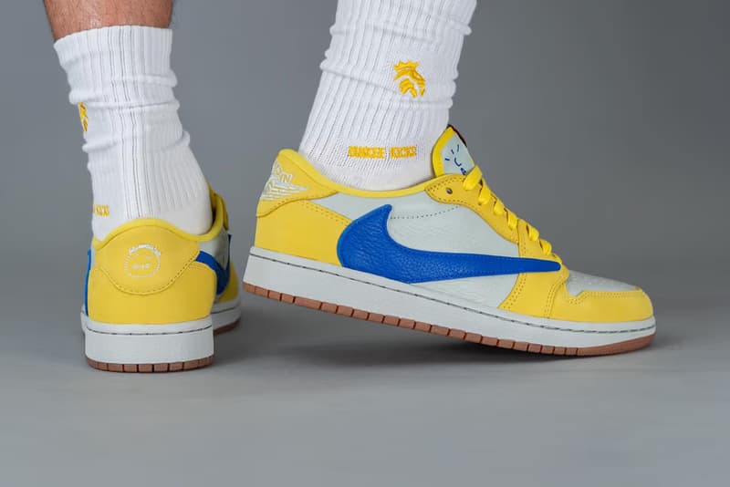 Travis Scott x Air Jordan 1 Low OG 全新配色「Canary」上腳圖輯