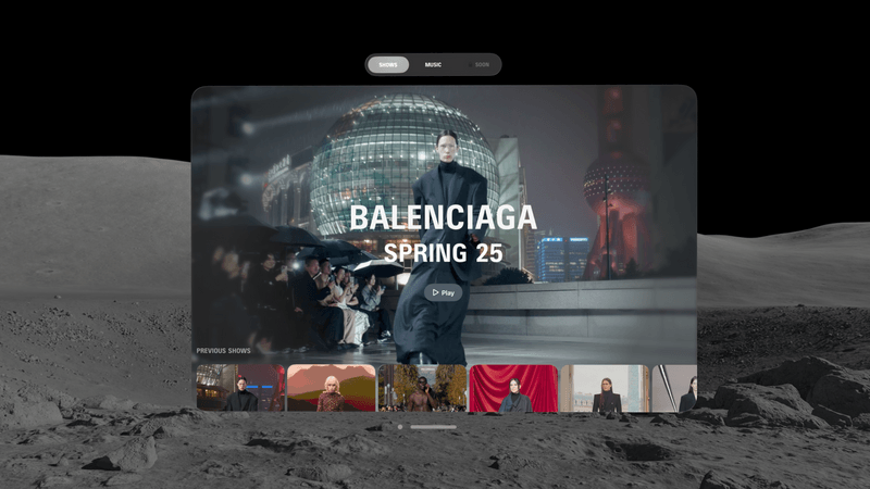 Balenciaga 正式發表 Apple Vision Pro 全新初代應用程式