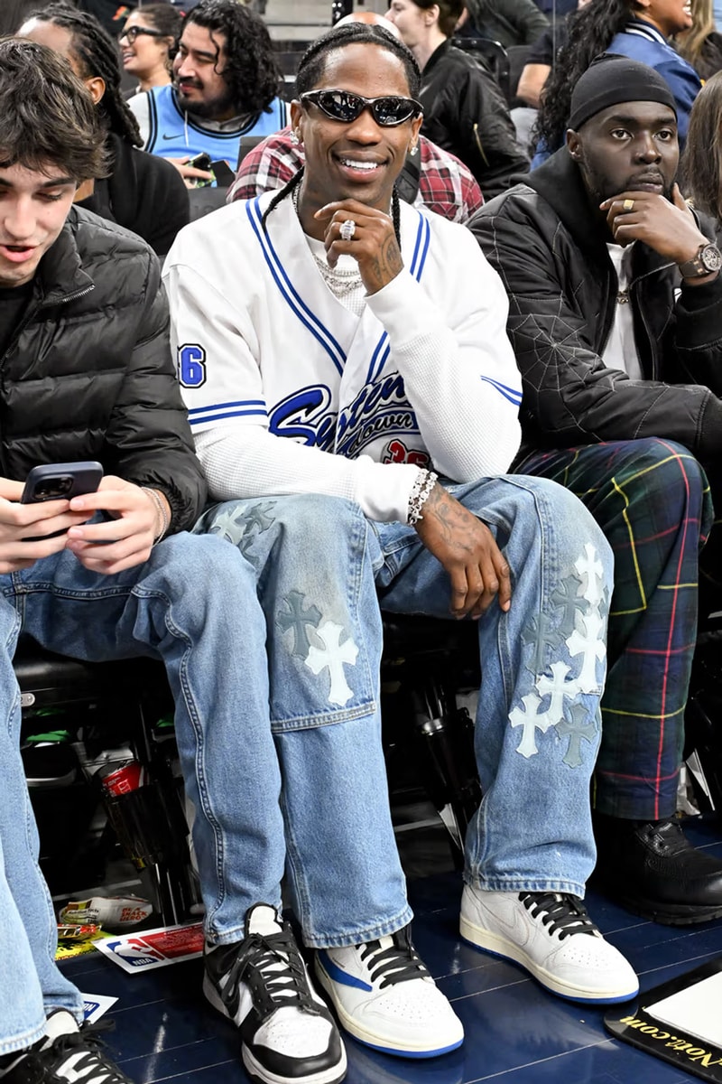 Travis Scott 公開著用 fragment design x Air Jordan 1 Low OG 最新三方聯名鞋款