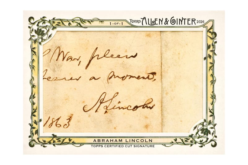 Abraham Lincoln 成為 2026 Topps Allen & Ginter 棒球卡系列最意想不到的簽約人物