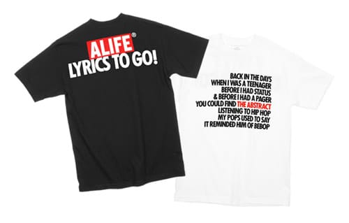 Alife x Q-tip "Lyrics to Go" T-shirts