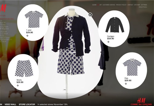 Comme des Garcons x H&M Website