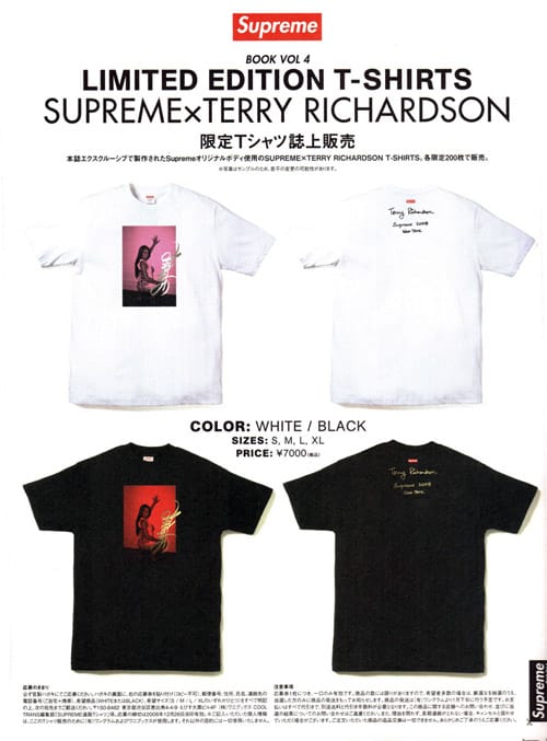 Terry Richardson x Supreme Limited Edition T-Shirts