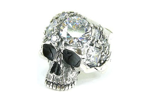 Black Boots Mix Stone Skull Ring