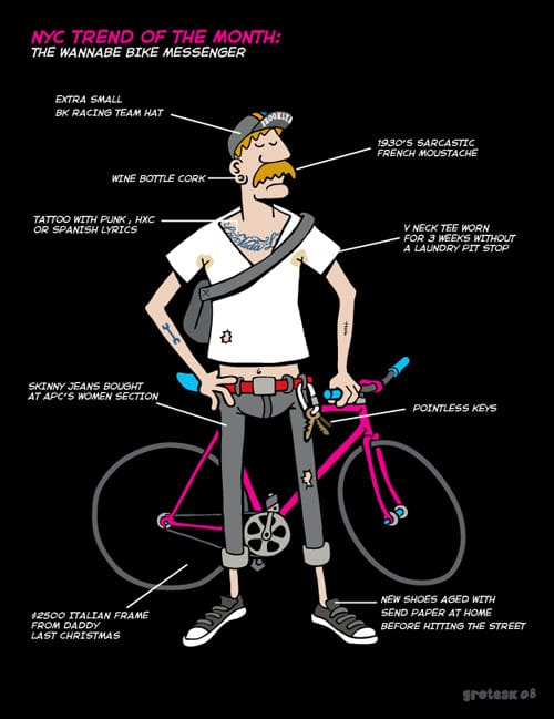 Grotesk's The Wannabe Bike Messenger Illustration