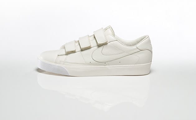 white nike velcro sneakers