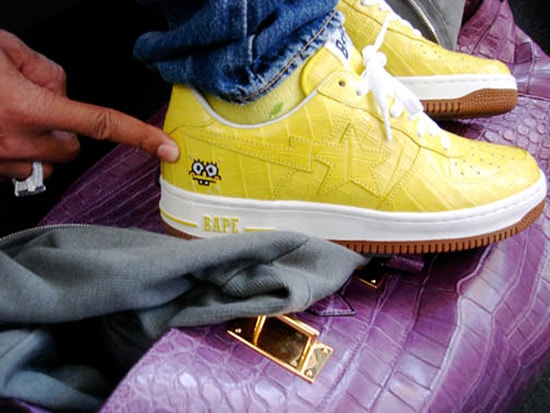 Pharrell Williams x A Bathing Ape Croc SpongeBob Bapesta