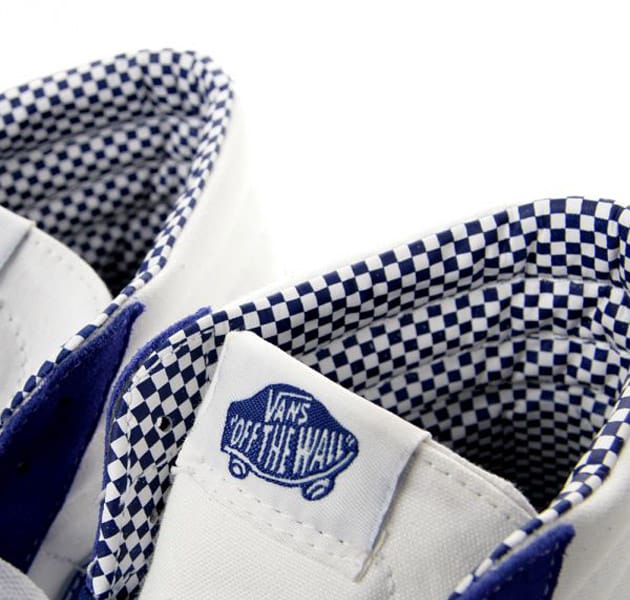 royal blue and white checkered vans