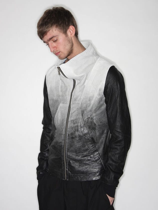 rick owens leather windbreaker