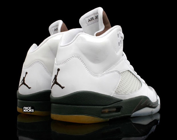Air Jordan V White Patent/Dark Army