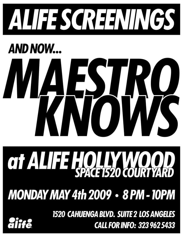 ALIFE Screenings Presents "Maestro Knows" 
