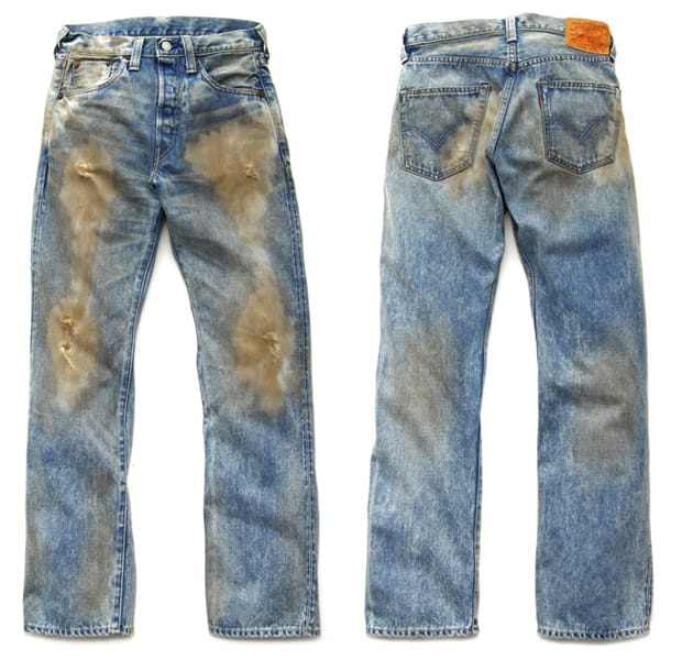 Levis Mens Made  Crafted 501 Originalfit Distressed Jeans In Blue   ModeSens  Distressed jeans Levi Levis men