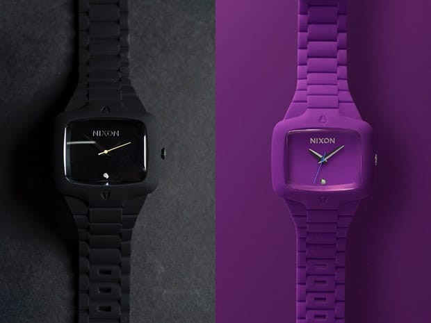 Nixon Black & Purple Rubber Player Watches